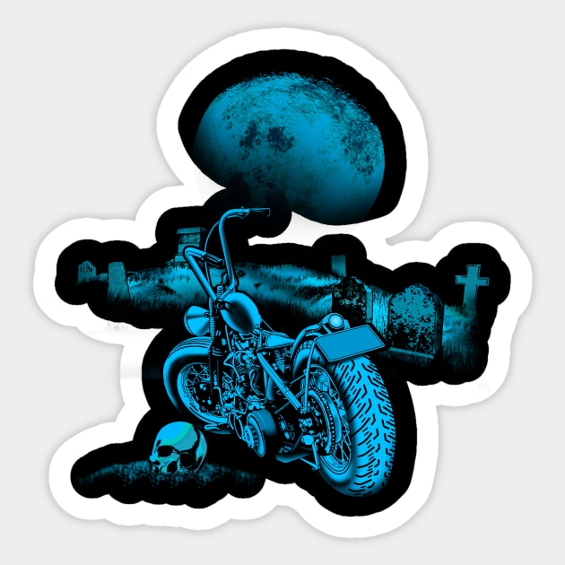 Biker Night Sticker by the Mad Artist